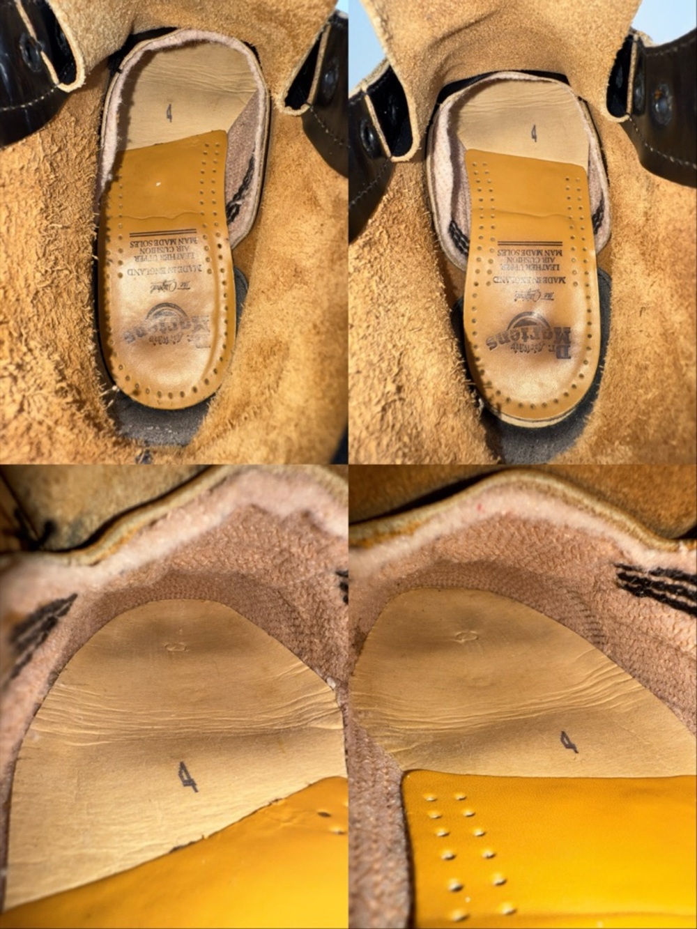 Vintage Doc Martens England Oxblood Red Black 101 MIE Rub Off Boots UK 4 - Picture 14 of 15